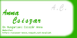 anna csiszar business card